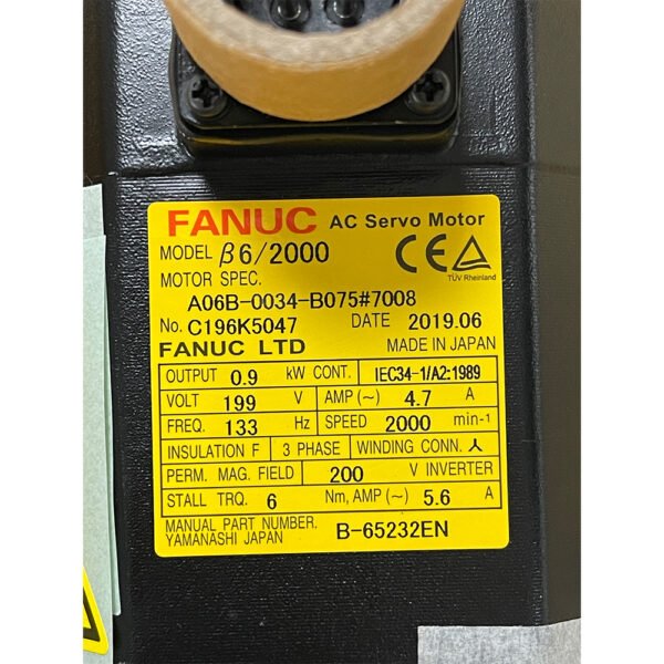 A06B-0034-B075#7008 FANUC (Motor) - Image 2