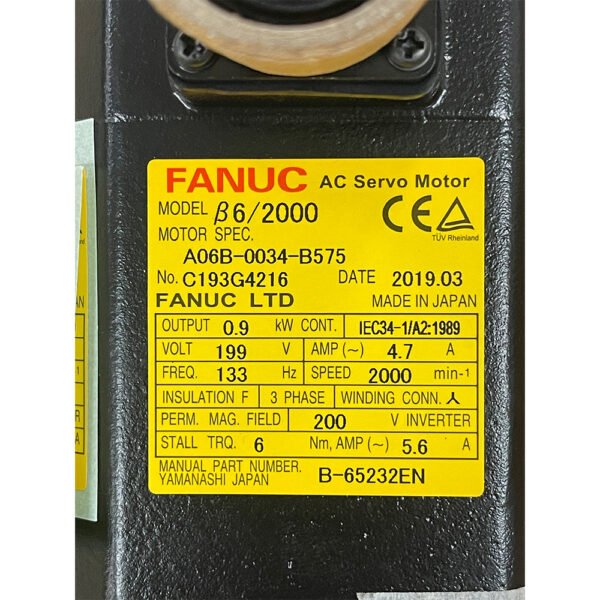 New A06B-0034-B575 FANUC (Motor) Free Shipping - Image 2