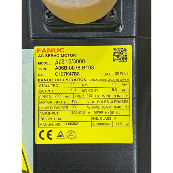 A06B-0078-B103 FANUC (Motor) Free Shipping - Image 2