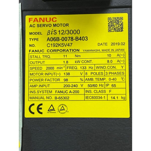 A06B-0078-B403 FANUC (Motor) Free Shipping - Image 2